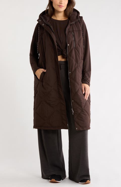 Long Hooded Puffer Vest