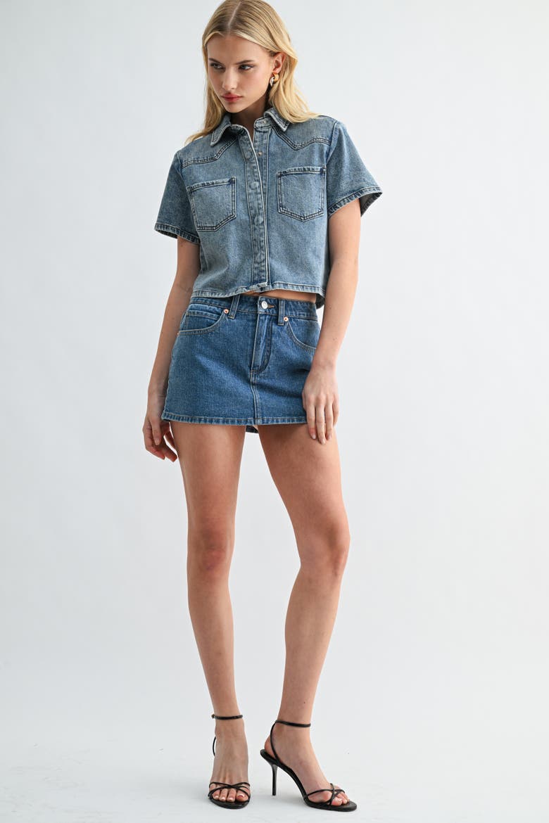 The Muse Mini-Shirt Medium Wash, Alternate, color, Medium Wash