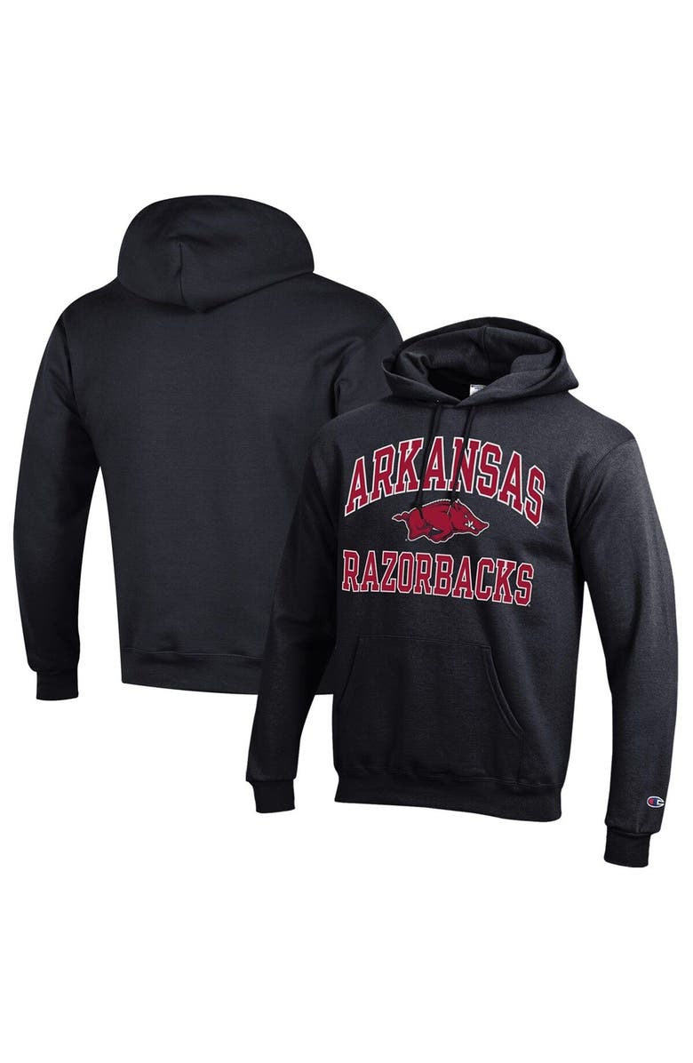 Champion Men's Champion Black Arkansas Razorbacks High Motor Pullover Hoodie, Alternate, color,