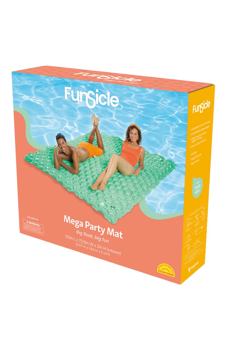 Funsicle Mega Party Mat Fresh Mint, 8 foot Inflatable Pool & Water Float, Main, color, Green