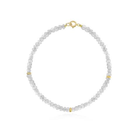White Topaz Bead Bracelet