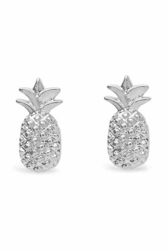 Sterling Silver Pineapple Stud Earrings