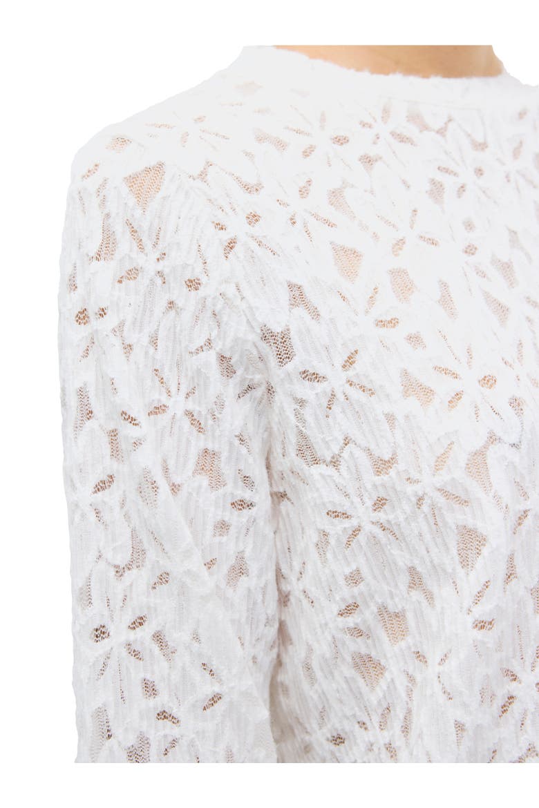 Long Sleeve Lace Detail T-Shirt, Alternate, color, Ecru
