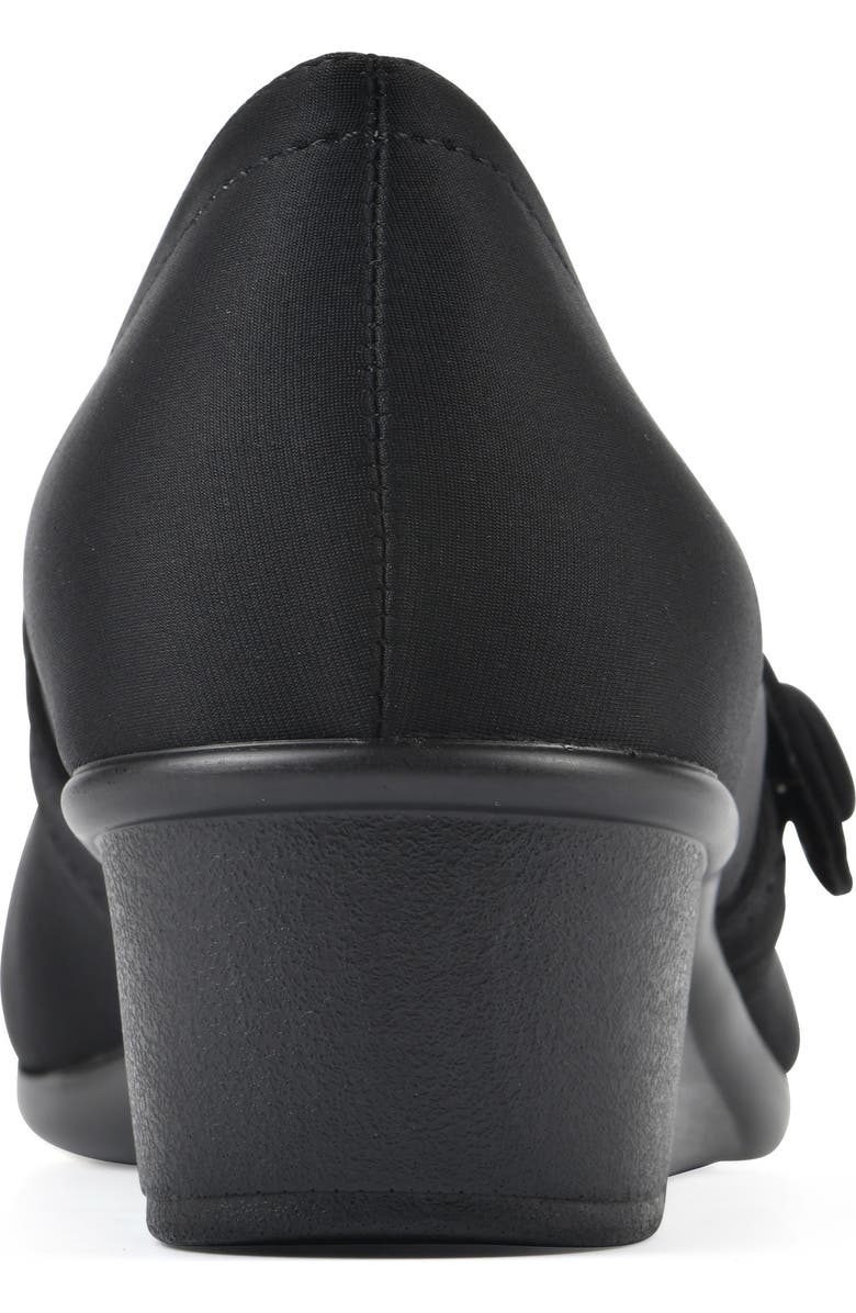 CLIFFS BY WHITE MOUNTAIN Brightly Mary Jane Wedge Pump, Alternate, color, Black/ Nylon