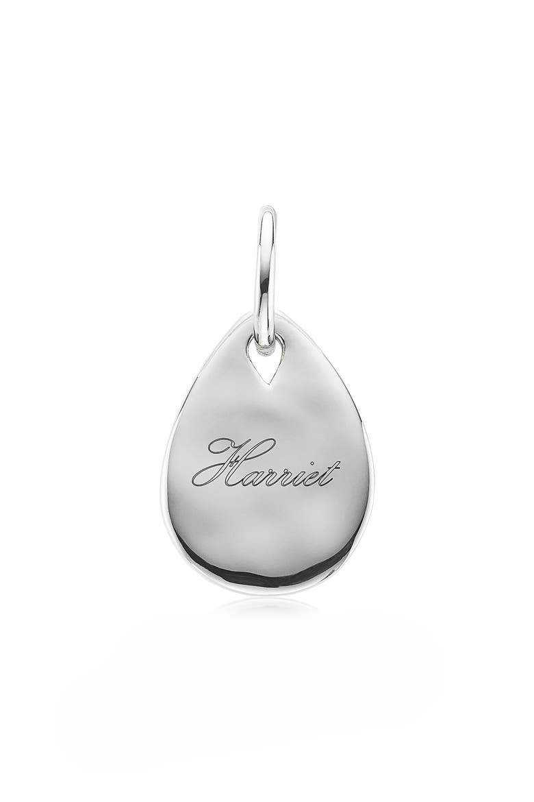 Mini Petal Teardrop Pendant Charm, Main, color, SILVER