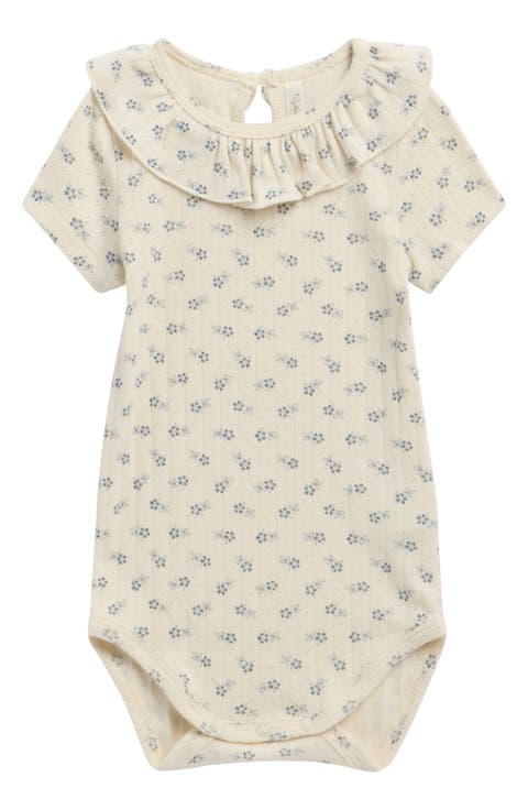 Ruffle Cotton Pointelle Bodysuit (Baby)