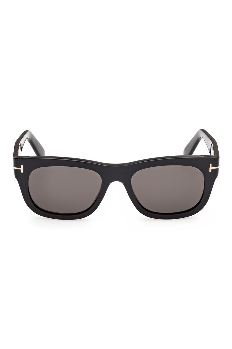 54mm Square Sunglasses, Main, color, SHINY BLACK / SMOKE