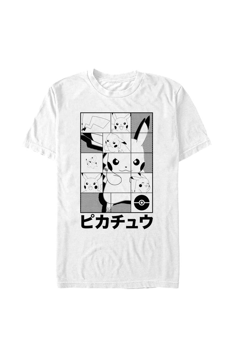 POKEMON Men's Pokemon Puzzle Box Pikachu Graphic T-Shirt, Main, color, White