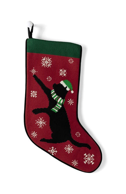 Lands' End Needlepoint Personalized Christmas Stocking In Red