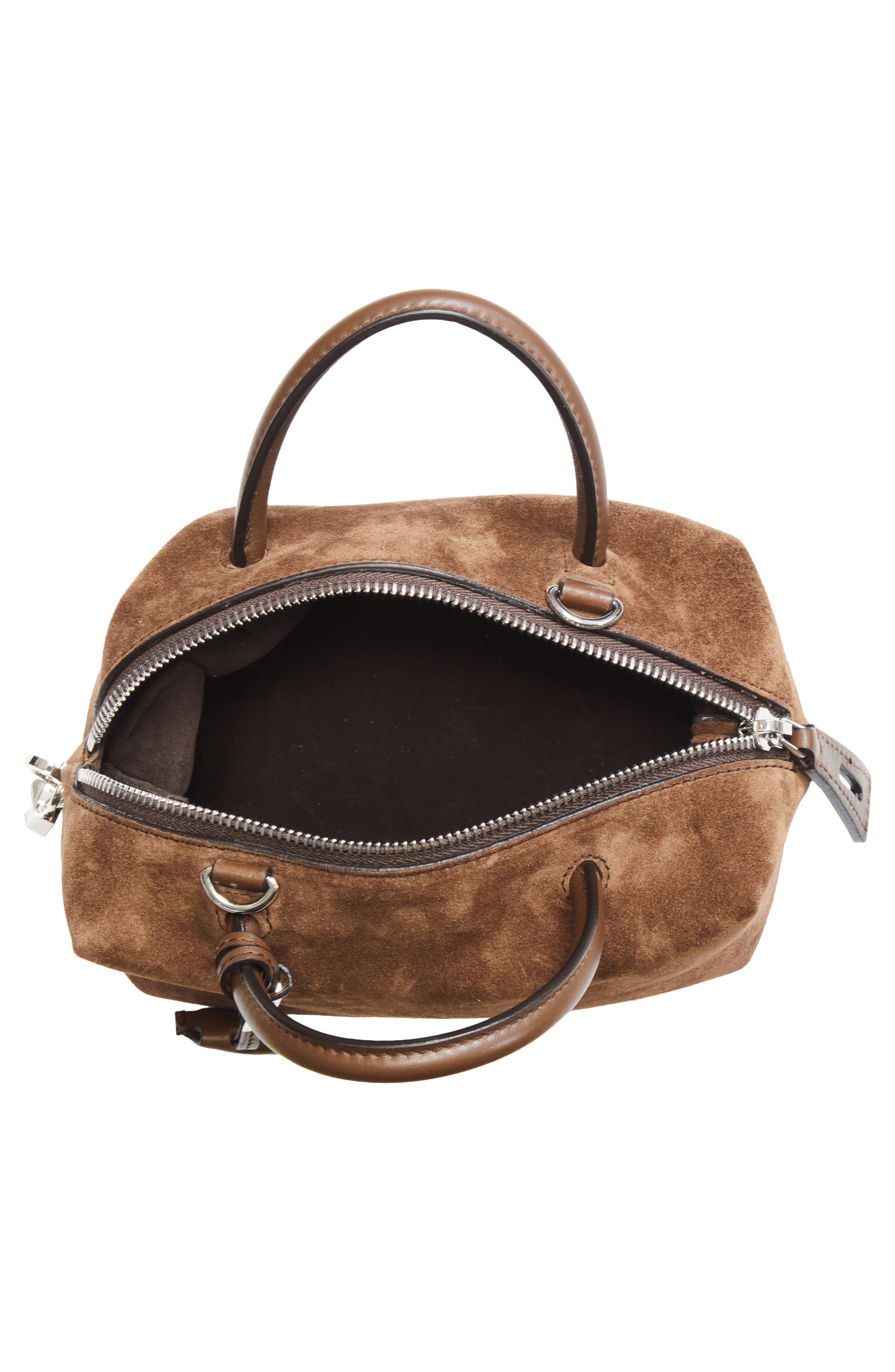Small Boston Suede Top Handle Bag, Alternate, color, COCOA
