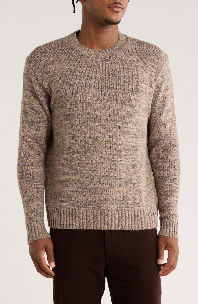 DENIM AND FLOWER Crewneck Sweater, Main, color, Khaki