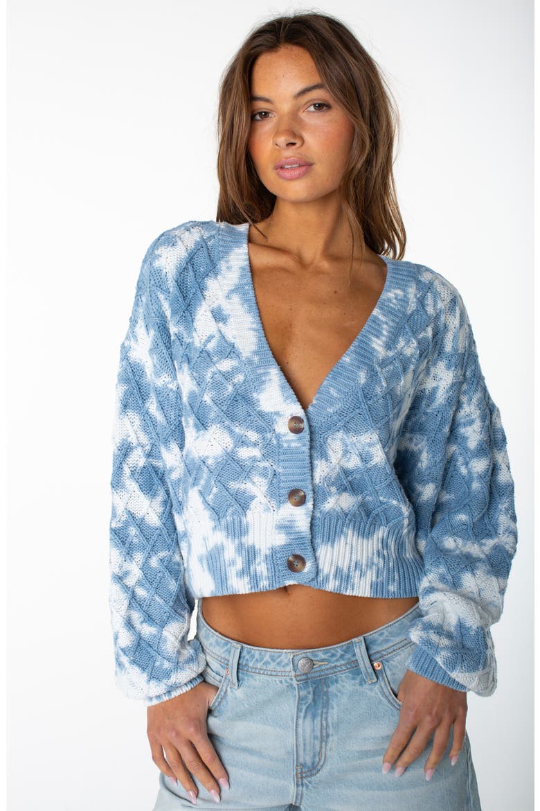 Sundaze Tie Dye V-Neck Cardigan, Alternate, color, DUTCH BLUE