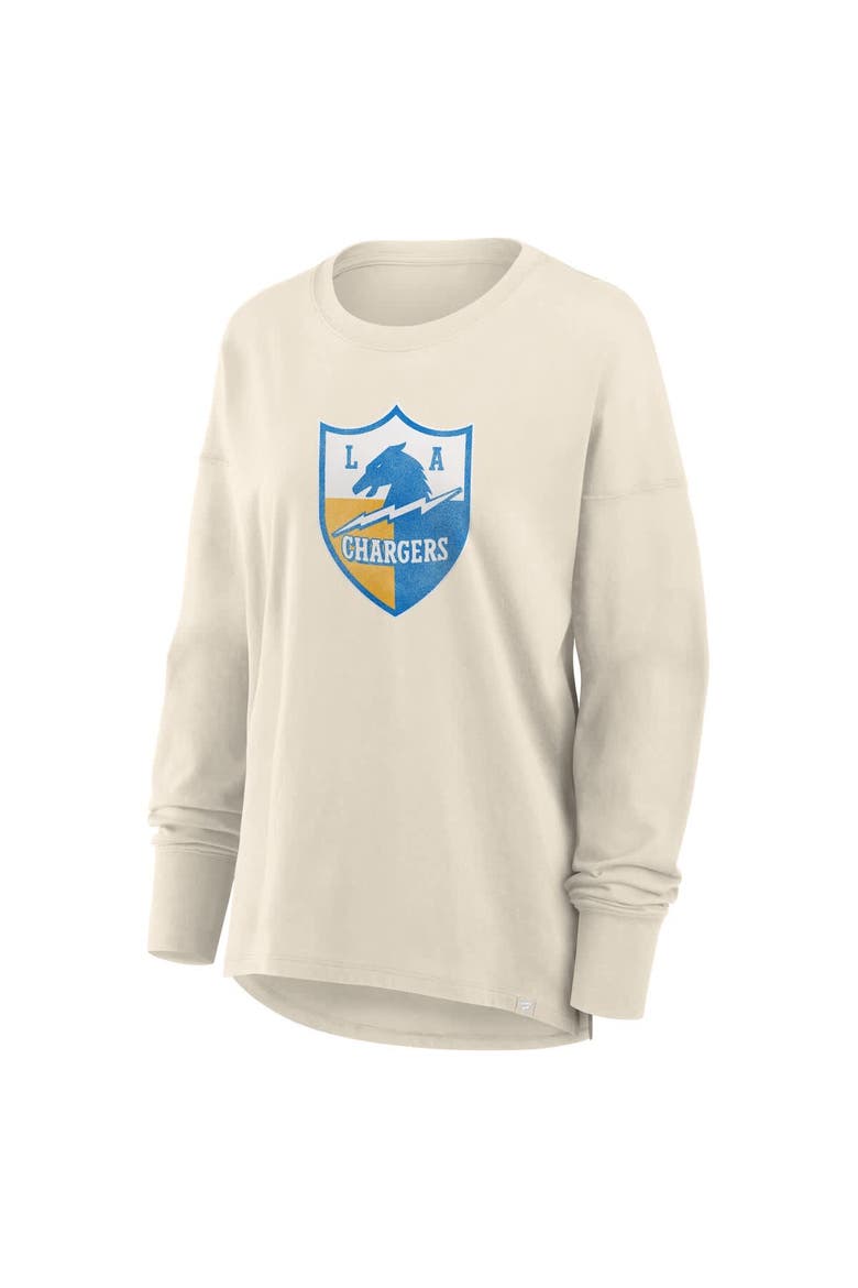 Women's Fanatics Cream Los Angeles Chargers Dove Legacy Long Sleeve T-Shirt, Alternate, color, Cream