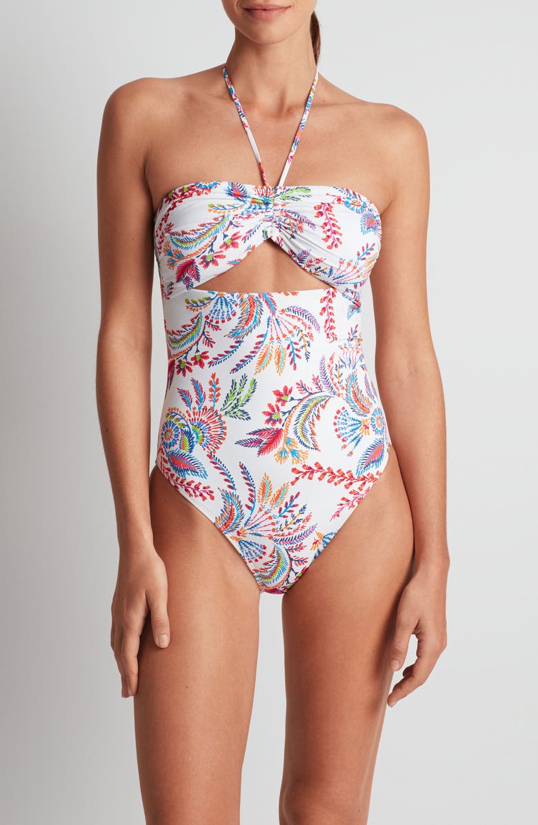 Lauren Ralph Lauren Cutout One-Piece Swimsuit, Main, color, 