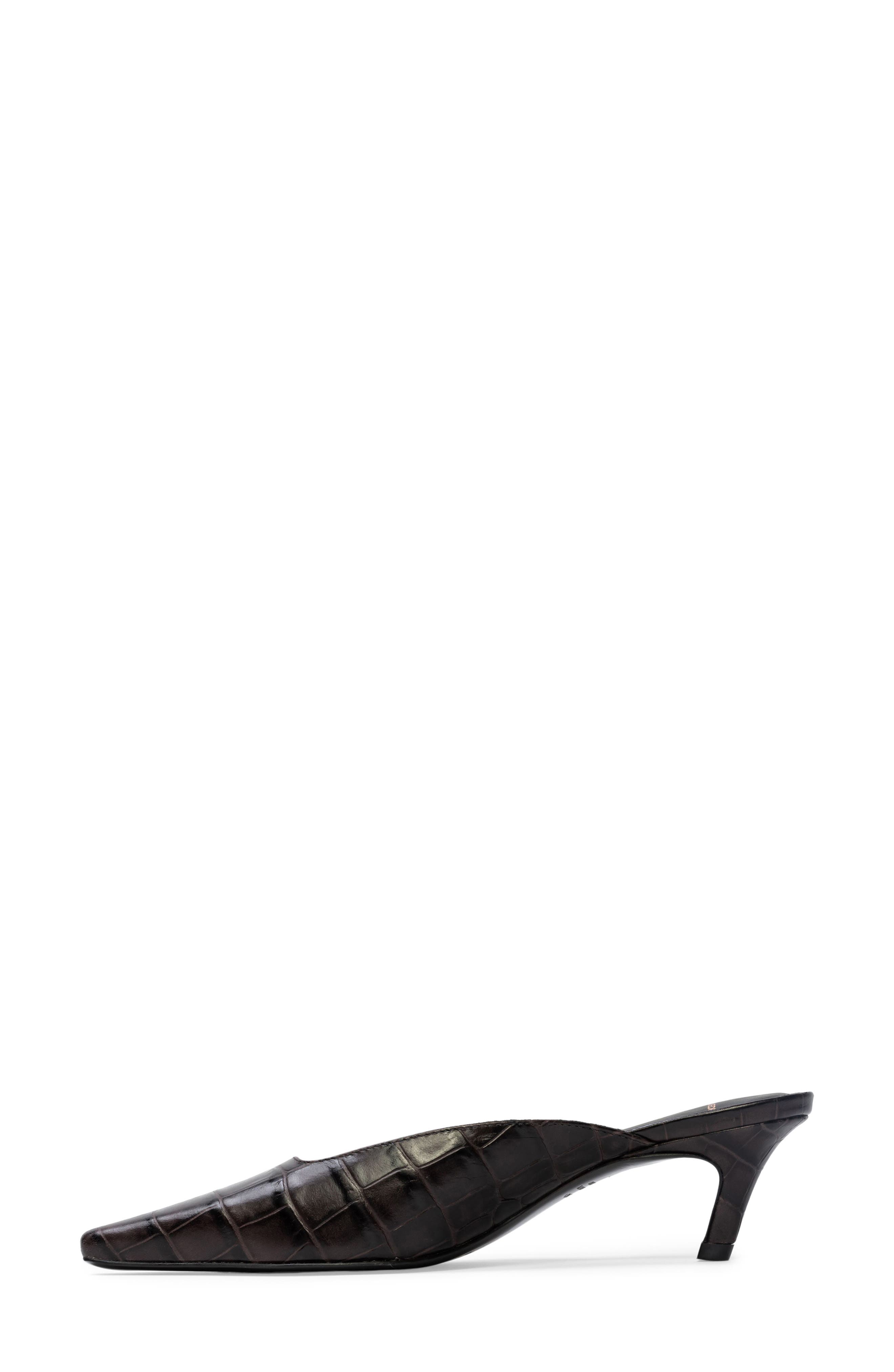 BLACK SUEDE STUDIO Logan Kitten Heel Mule, Alternate, color, Dark Brown