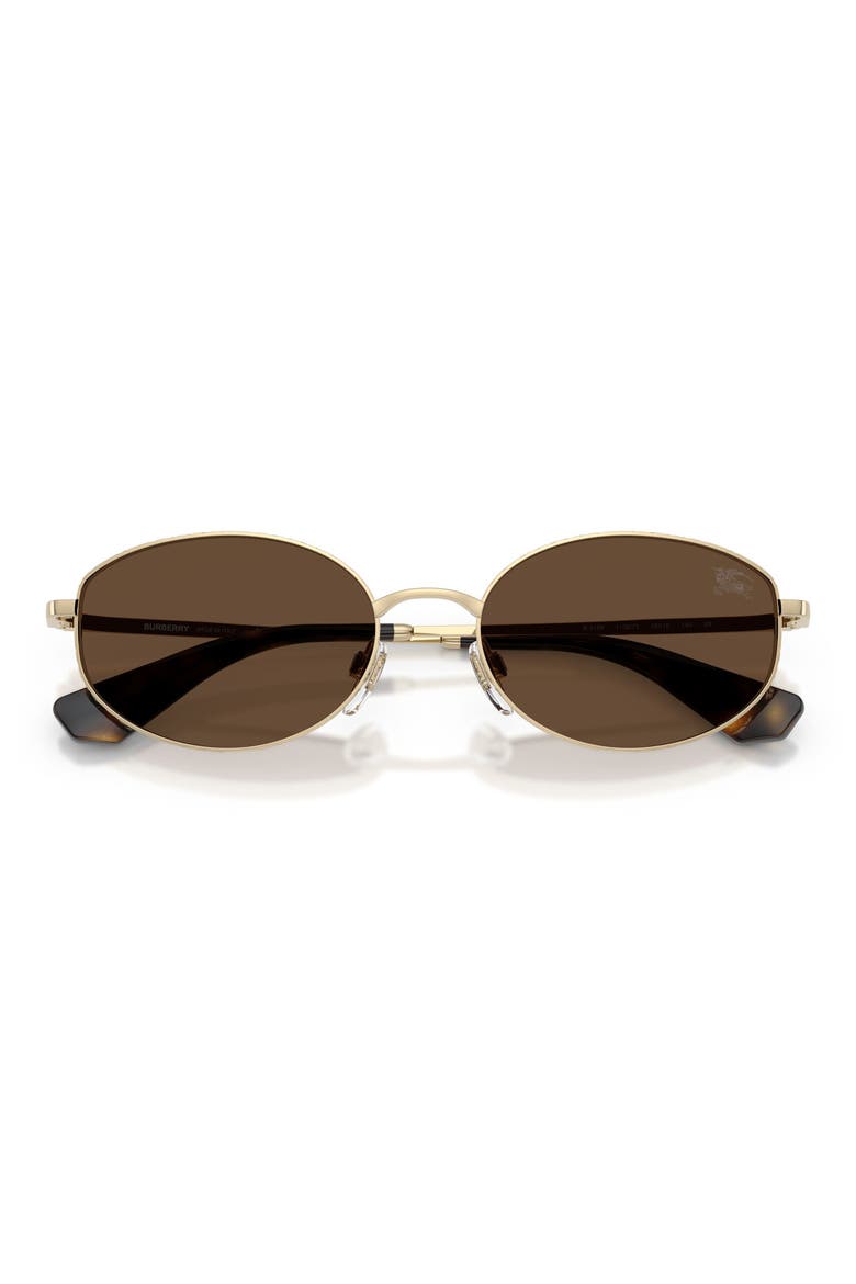 55mm Oval Sunglasses, Alternate, color, LIGHT GOLD / DARK BROWN
