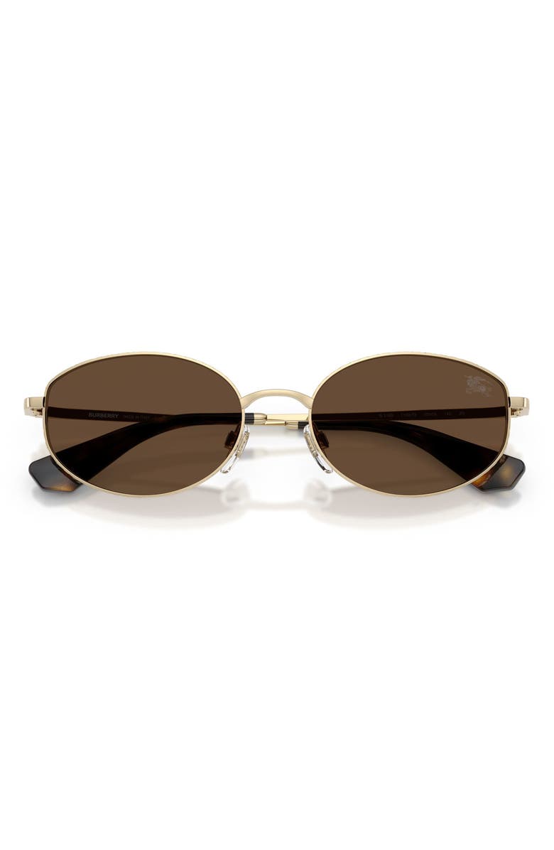 Burberry 55mm Oval Sunglasses, Alternate, color, Light Gold / Dark Brown