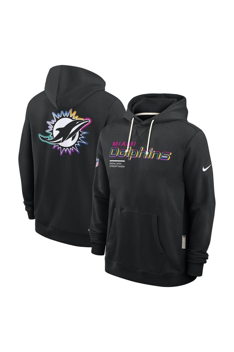 Men's Nike Black Miami Dolphins 2025 NFL Crucial Catch Sideline Standard Issue Dri-FIT Hoodie, Alternate, color, Black
