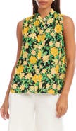 Karen Kane Floral Sleeveless Button-Up Top
