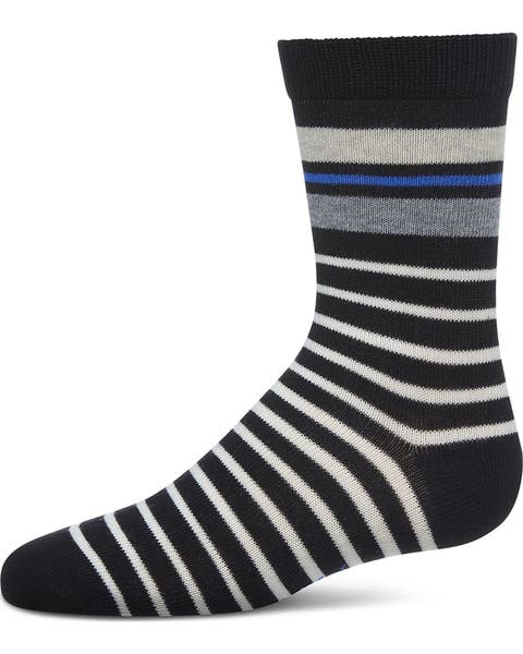Striped Fine-Gauge Crew Sock (Big Kid)