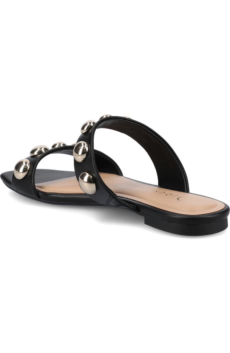 Journee Collection Frida Studded Slide Sandal, Alternate, color, Black/ Gold