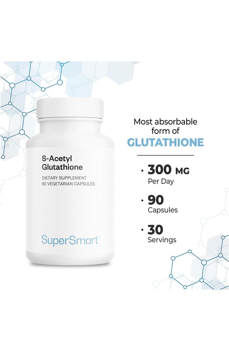 SuperSmart S-Acetyl Glutathione 300mg, Alternate, color, NO COLOR