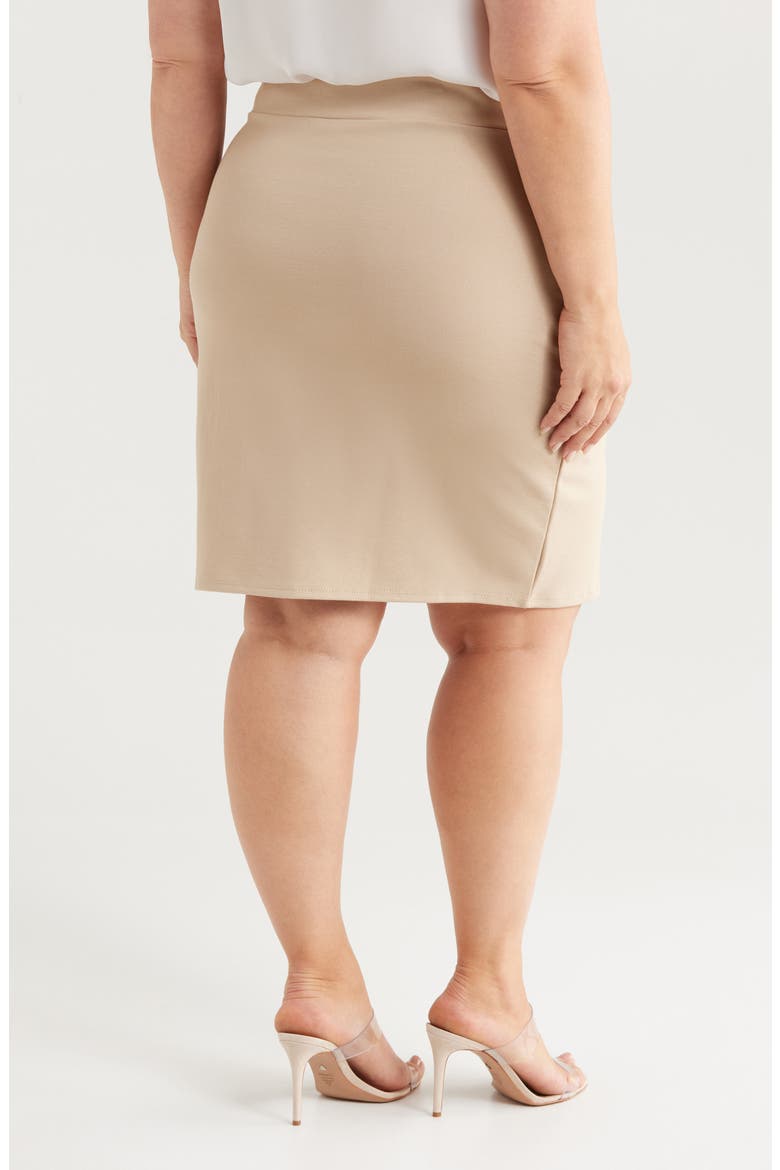 Solid Color Elastic Waist Stretch Skirt, Alternate, color, MOCHA