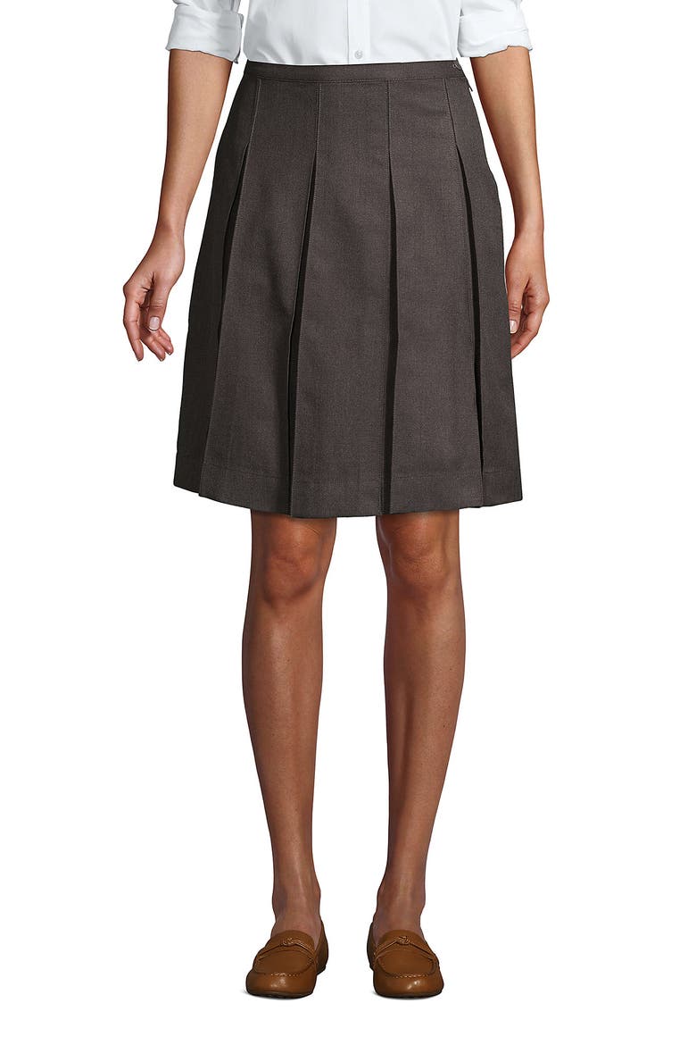 School Uniform  Solid Box Pleat Skirt Top of Knee, Main, color, Gray