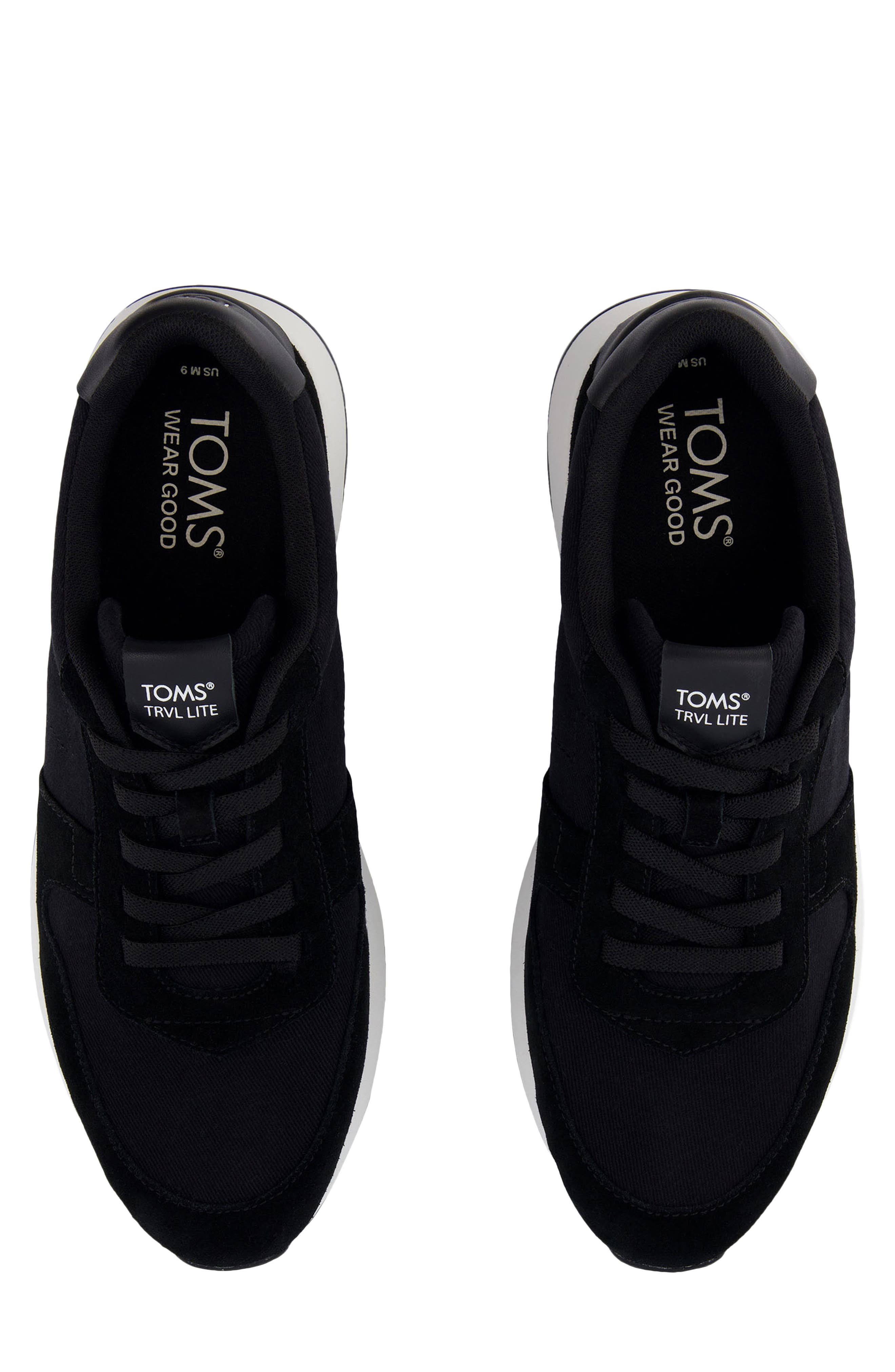 TOMS TRVL Lite Retro Sneaker, Alternate, color, Black