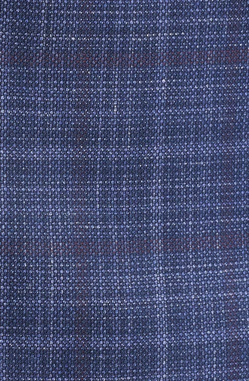 Emporio Armani Navy Plaid Wool & Silk Blend Sport Coat In Blue