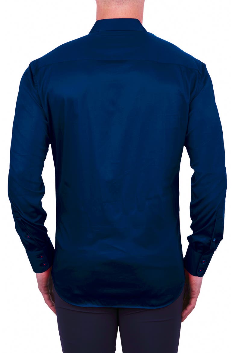 Einstein Button-Up Stretch Cotton Shirt, Alternate, color, BLUE