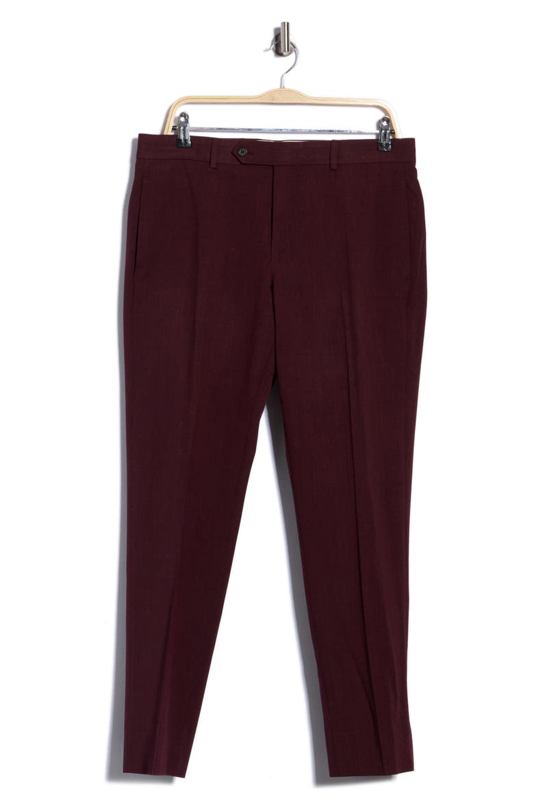 Classic Fit Water Repellent Wool Blend Trousers, Main, color, DARK RED