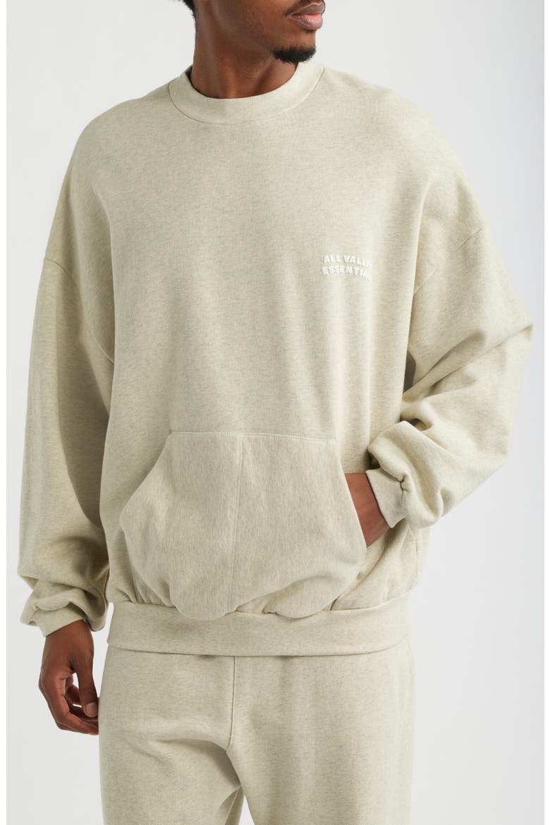 '90s Cotton Crewneck Sweatshirt, Main, color, WASHED VANILLA HEATHER
