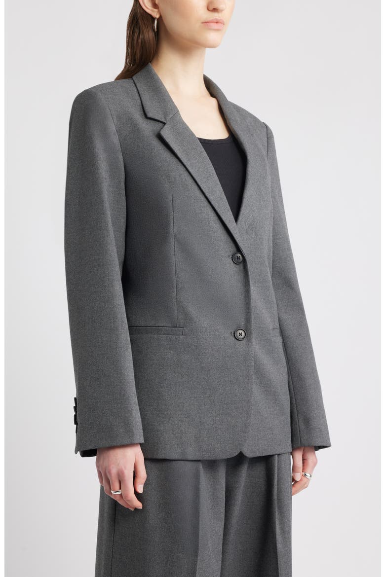 Heathered Boyfriend Blazer, Alternate, color, GREY MEDIUM CHARCOAL HEATHER