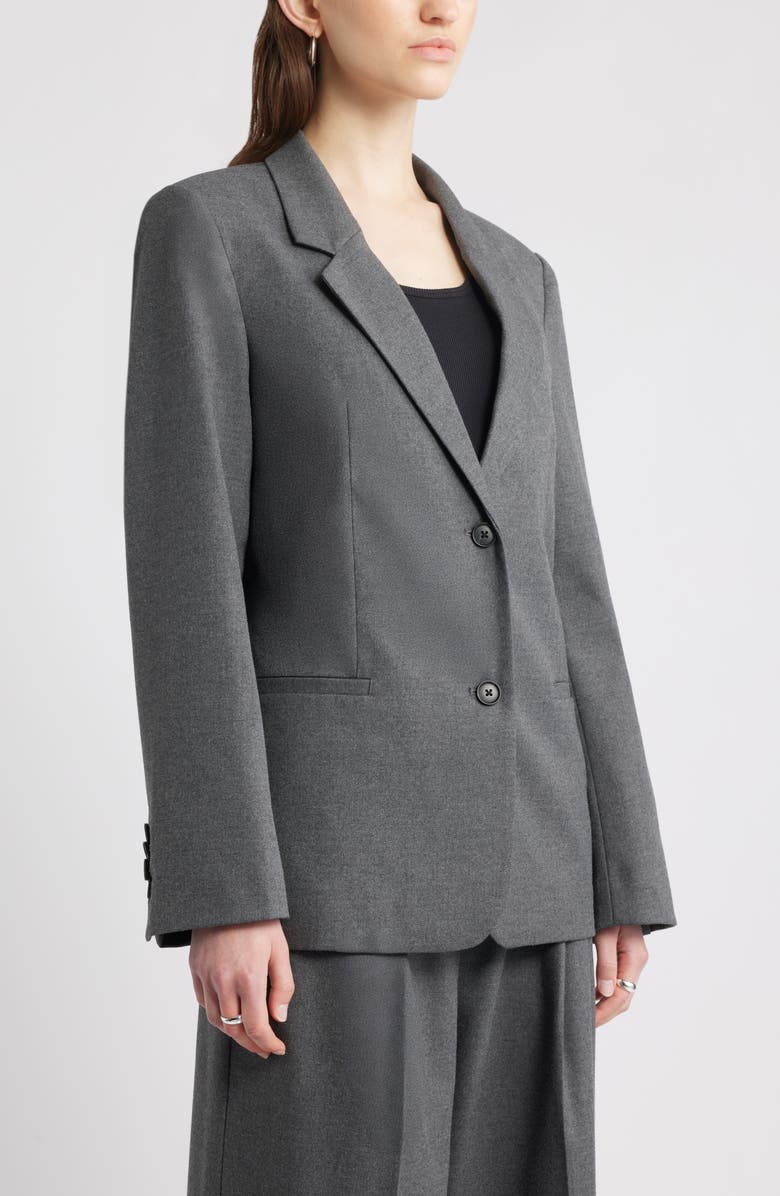 Nordstrom Heathered Boyfriend Blazer, Alternate, color, Grey Medium Charcoal Heather