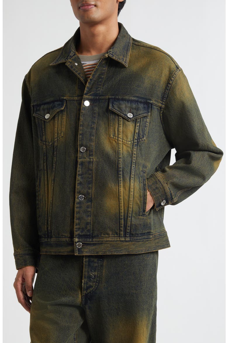 Oversize Denim Worker Jacket, Alternate, color, BROWN
