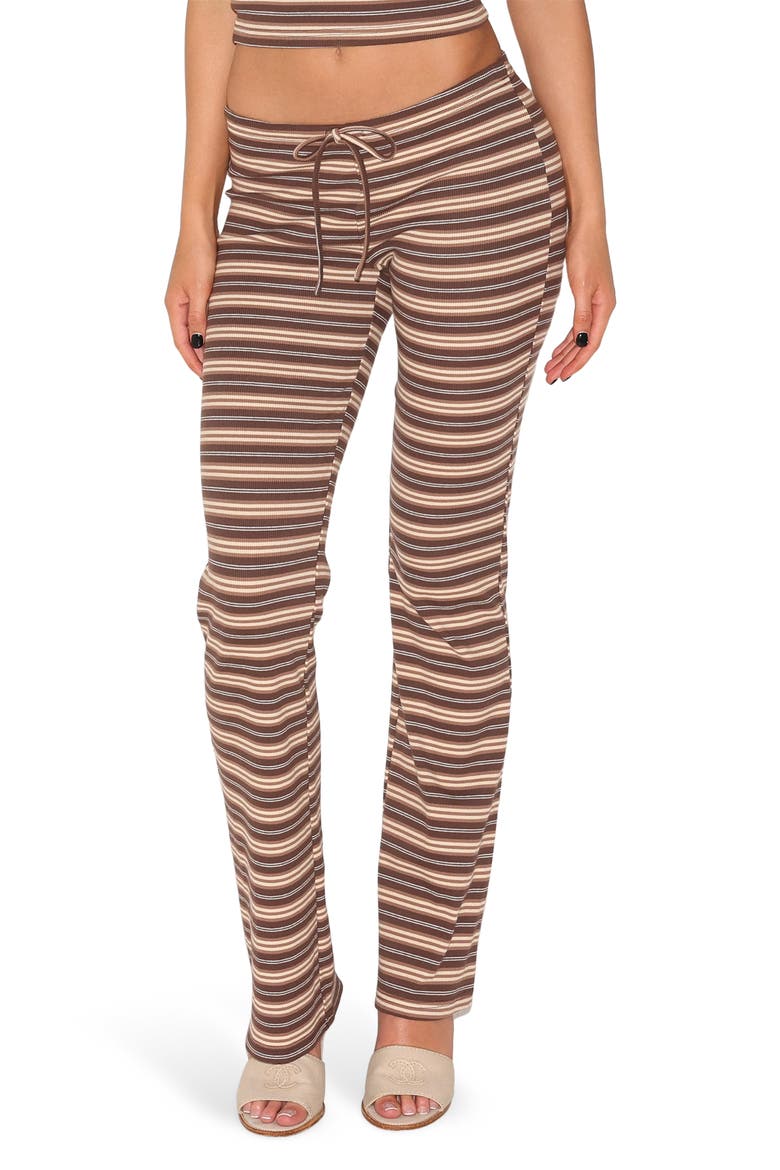 Dillon 2.0 Striped Low Waist Pants, Main, color, BROWN MULTI STRIPE