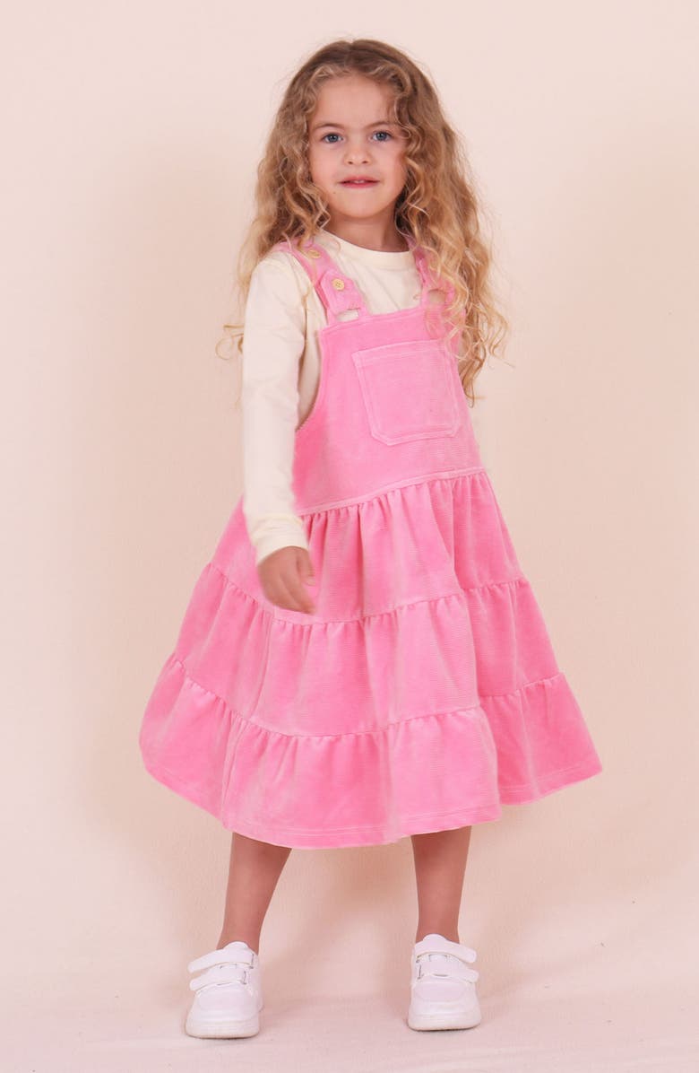TINY TRIBE Kids' Waterfall Corduroy Dress, Alternate, color, Pink