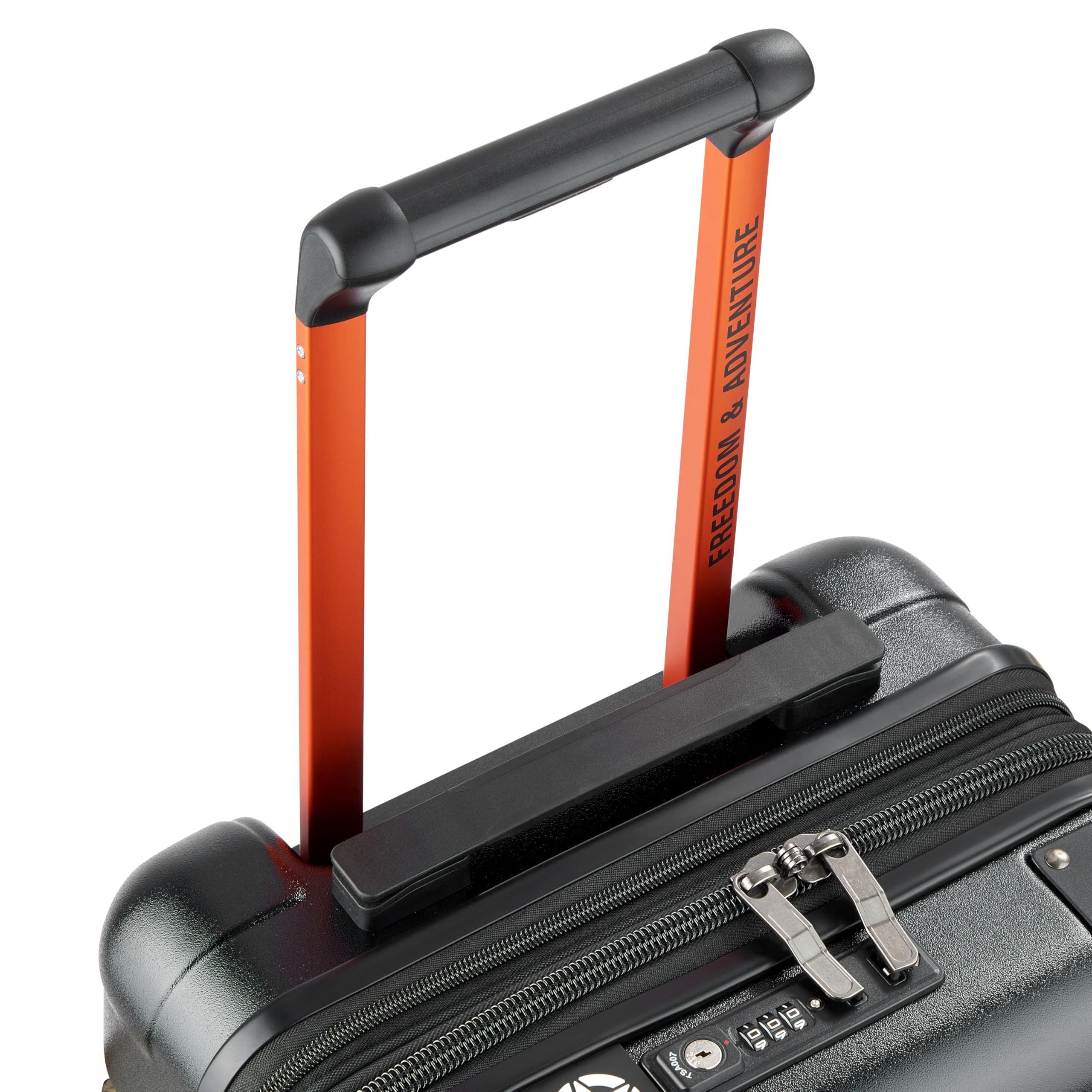 JEEP JH002B Carry-On 19 Inch Hardside Expandable Luggage with Spinner Wheels, Alternate, color, Black