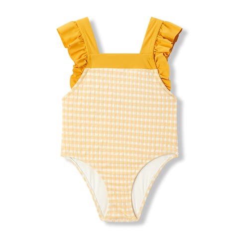 Ruffle Square Neck Swimsuit (Toddler)