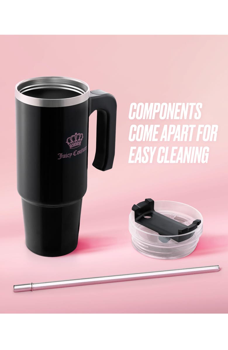 Juicy Couture 31.5-Ounce Stainless Steel Tumbler, Alternate, color, Jet Black
