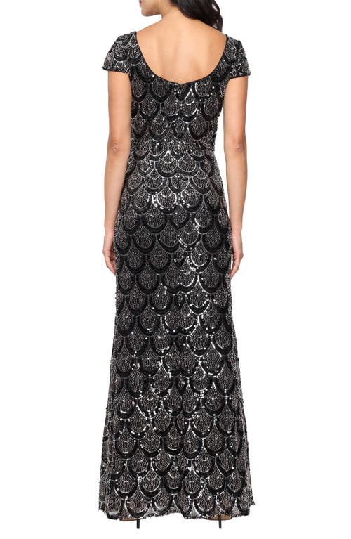 Alex Evenings Cap Sleeve Sequin Dress In Multi