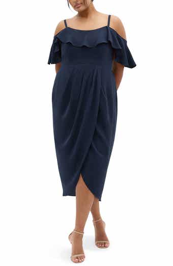 Flirtation Ruffle Off the Shoulder Cocktail Dress