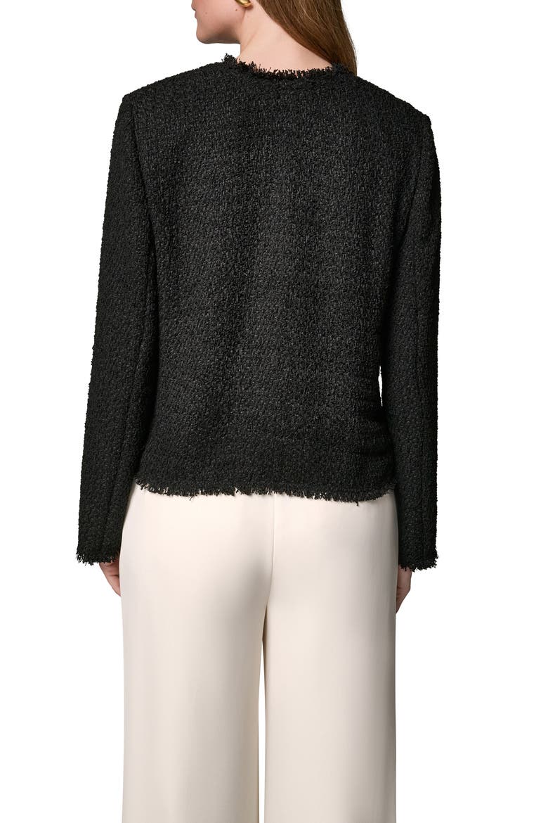 Open Front Tweed Jacket, Alternate, color, BLACK