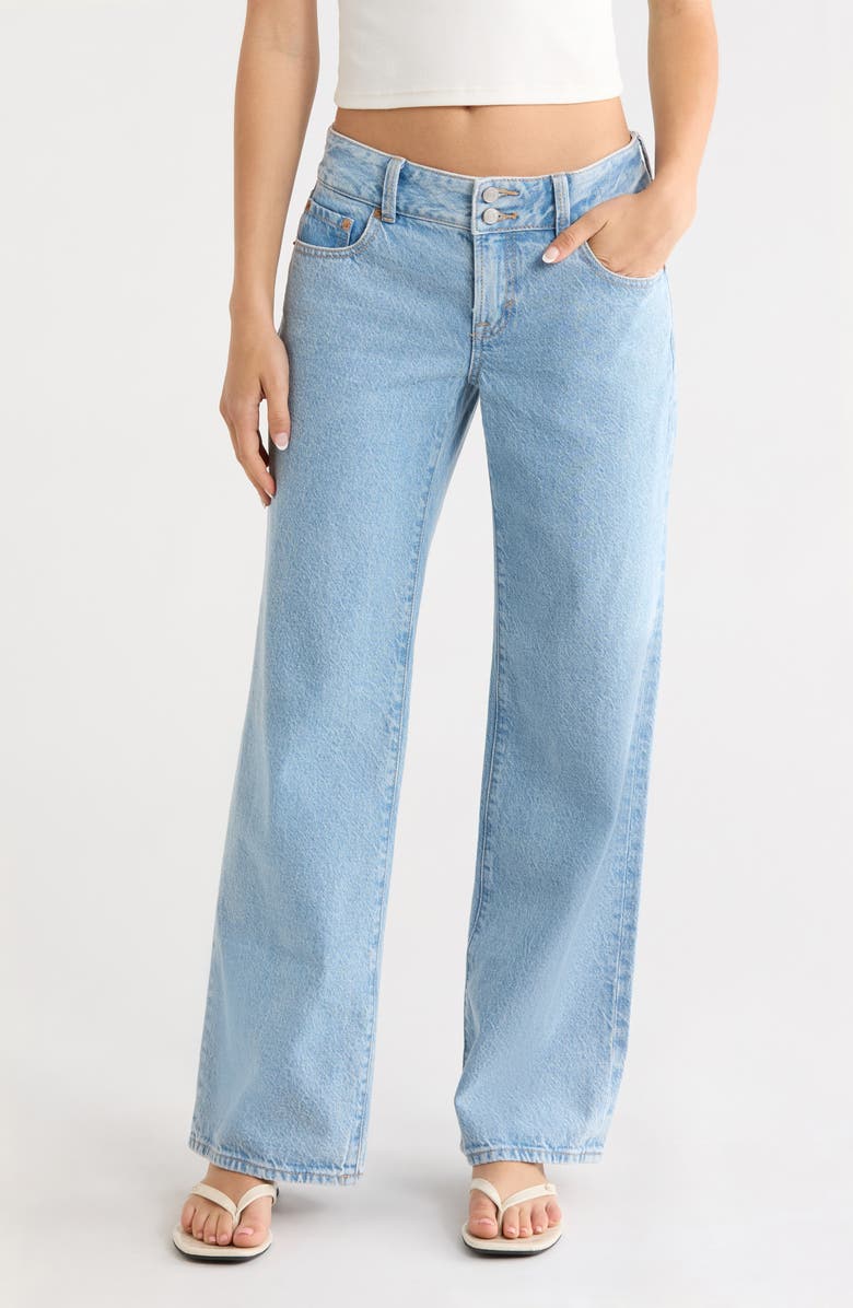 PacSun Zoe Low Rise Girlfriend Jeans, Main, color, Medium Indigo