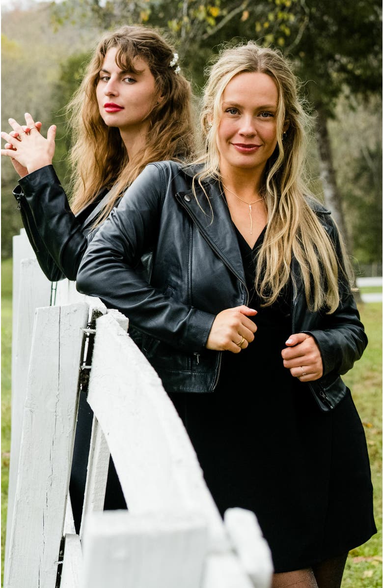 ABLE Maha Leather Jacket, Alternate, color, Black