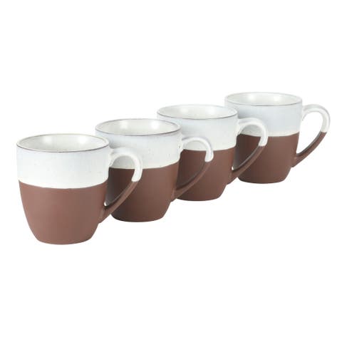 William Crest 4-Piece Reactive Glaze Stoneware Coffee Mug Set