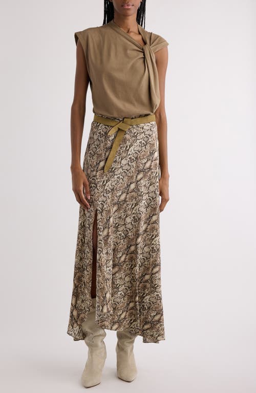 Isabel Marant Sakura Snakeskin-print A-line Maxi Skirt In Natural