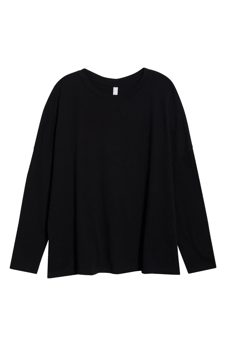 Zella Ease Up Rib Oversize T-Shirt, Main, color, Black
