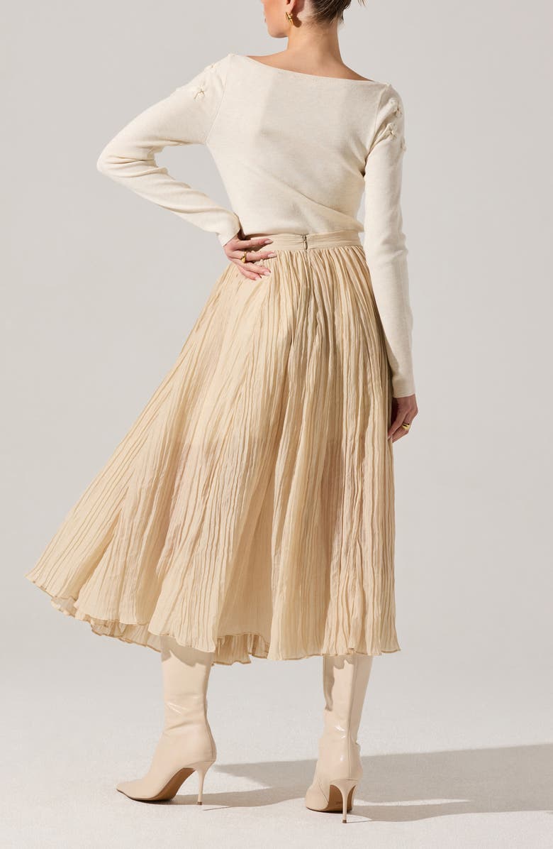 ASTR the Label Salome Pleated A-Line Midi Skirt, Alternate, color, Cream